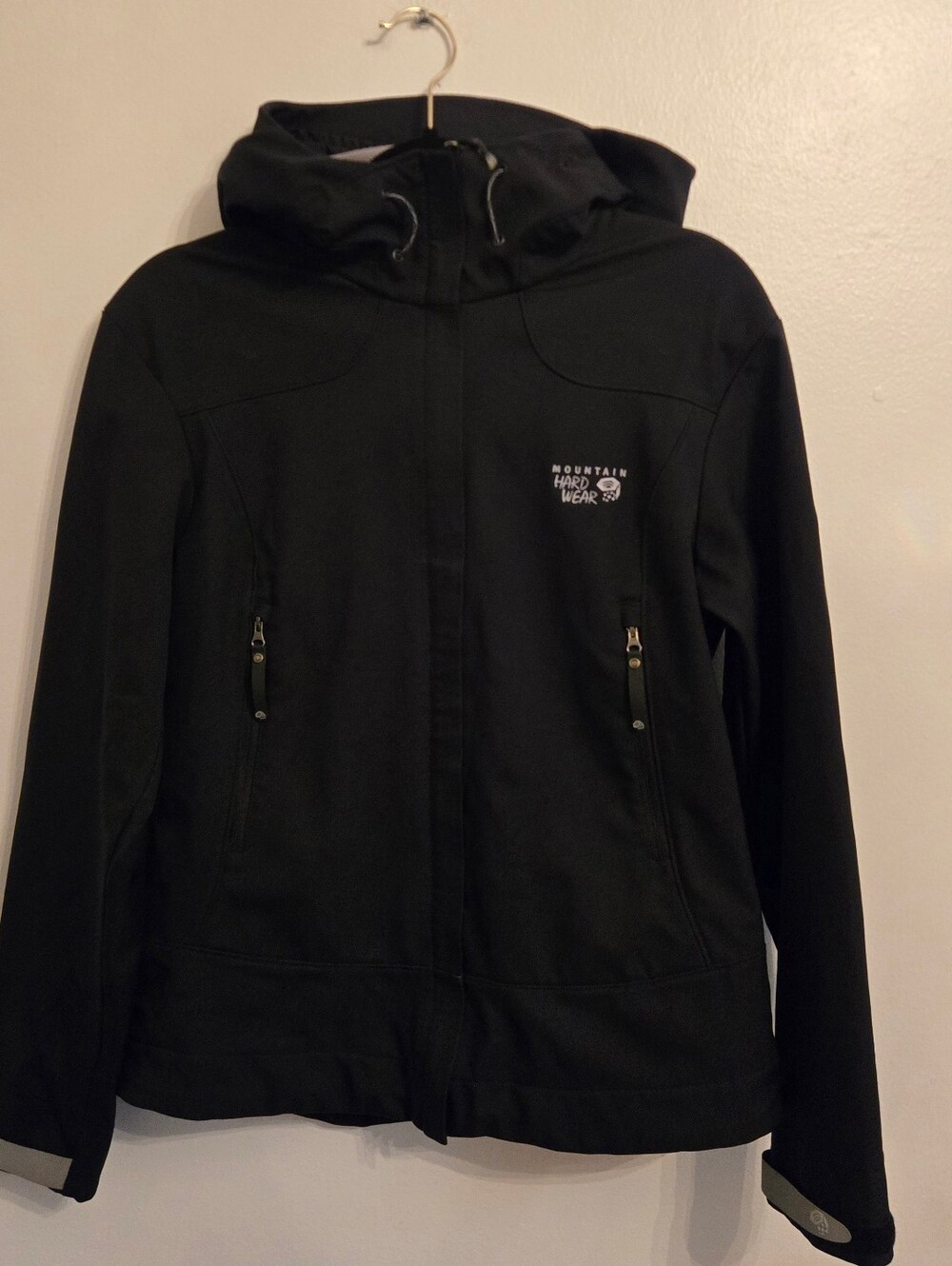 Mountain Hardwear Black Hooded Softshell Jacket Fleece Lined Women’s Medium